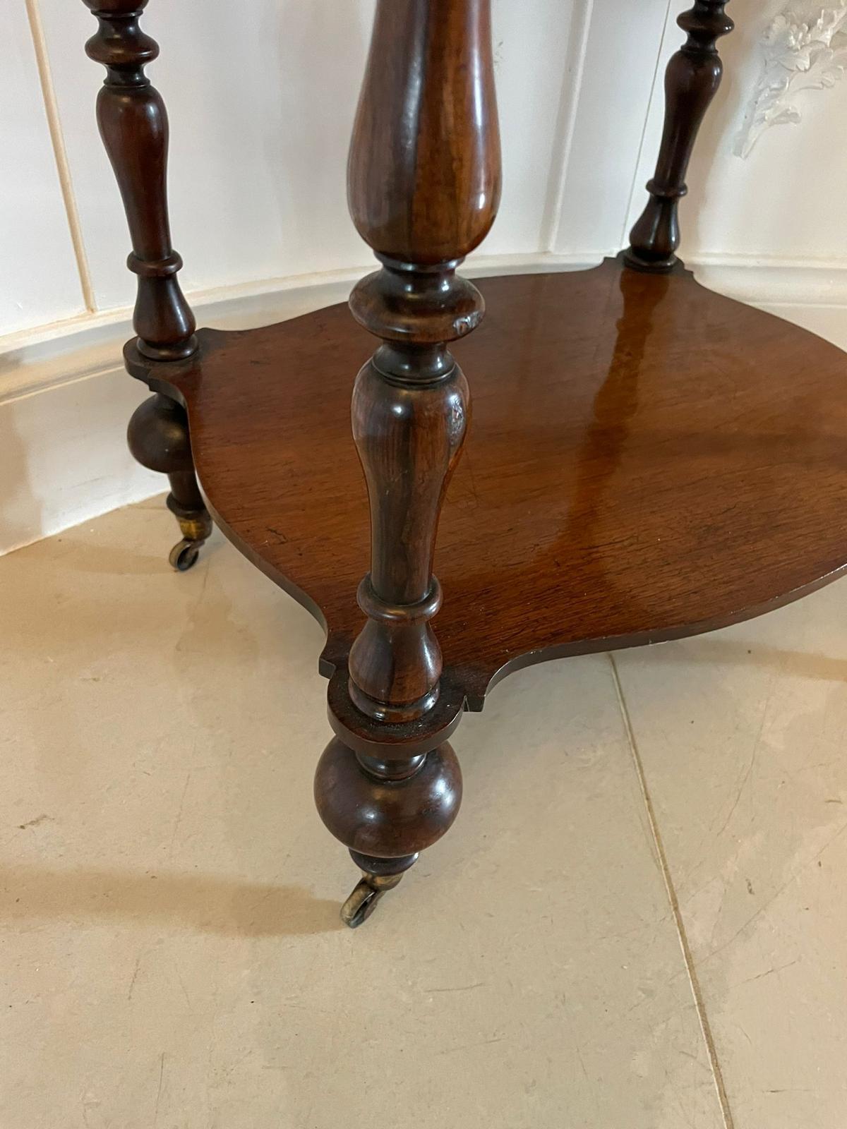 Antique Victorian Freestanding Rosewood Whatnot For Sale 1