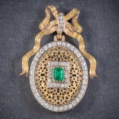 Antique Victorian French 18 Carat Gold Gilt Paste Stone, circa 1900 Locket
