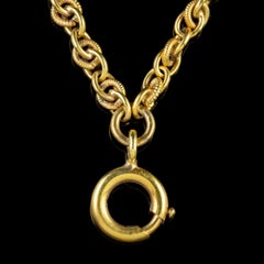 Antique Victorian French 18 Carat Gold on Silver circa 1900 Guard Link Chain