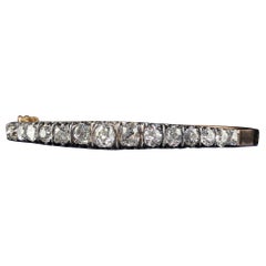 Bracciale antico vittoriano francese in oro giallo 18 carati con diamanti della linea Old Mine