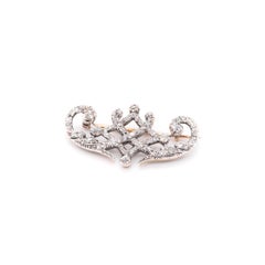 Antique Victorian French 18K Yellow Gold & Silver 1.4ctw Old Cut Diamond Brooch