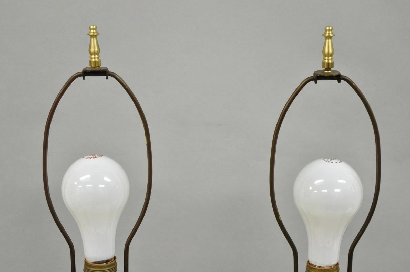 Antique Victorian French Black Porcelain Bronze Ormolu Oil Lamp Table Lamps Pair For Sale 4