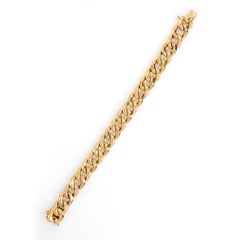 Antique Victorian French Bracelet 18 Karat Yellow Gold Large Curb Links Jewelry
