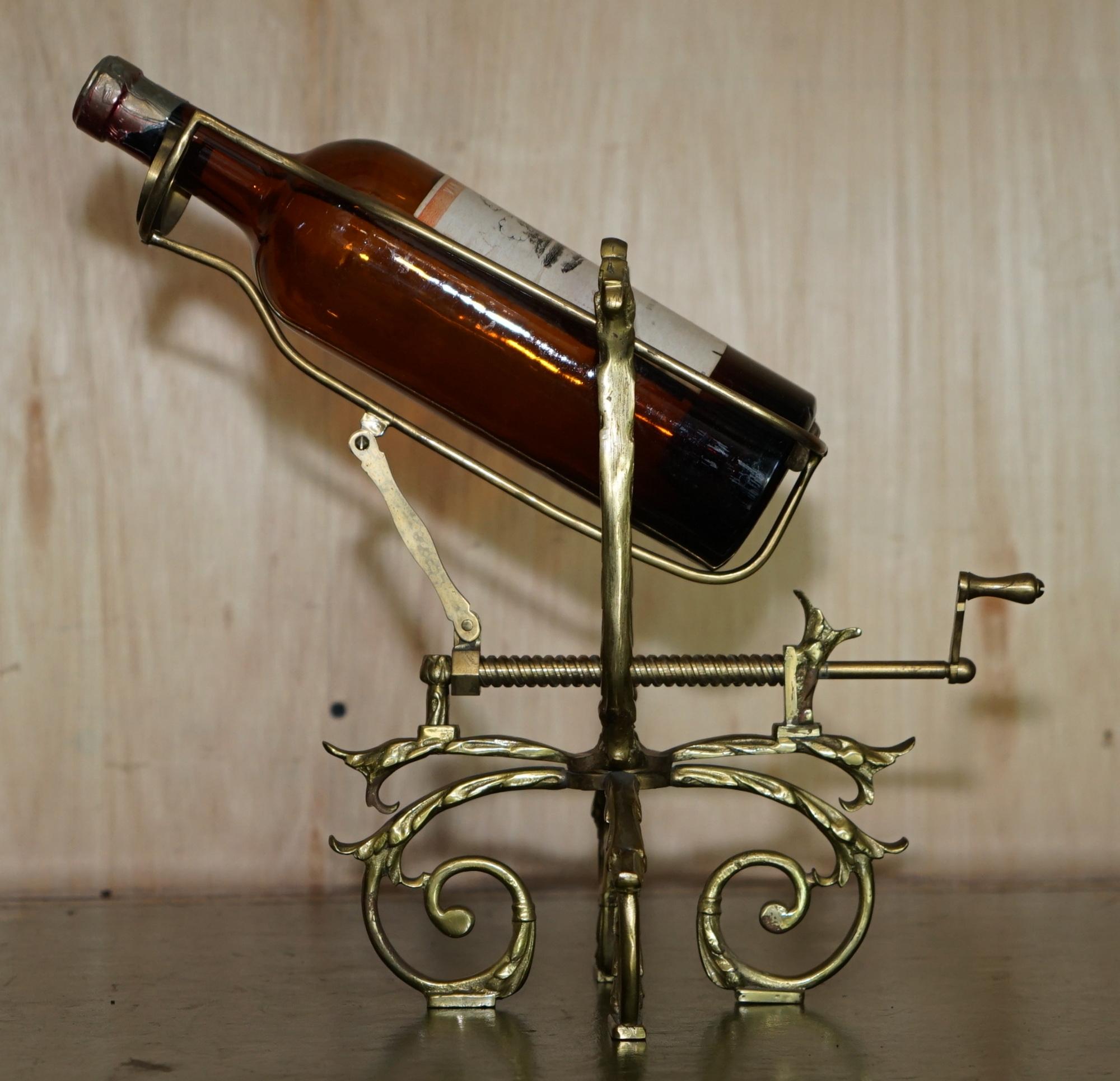 High Victorian ANTiQUE VICTORIAN FRENCH BRASS MECHANiCAL WINE POURER ADD A TOUCH OF CLASS! For Sale