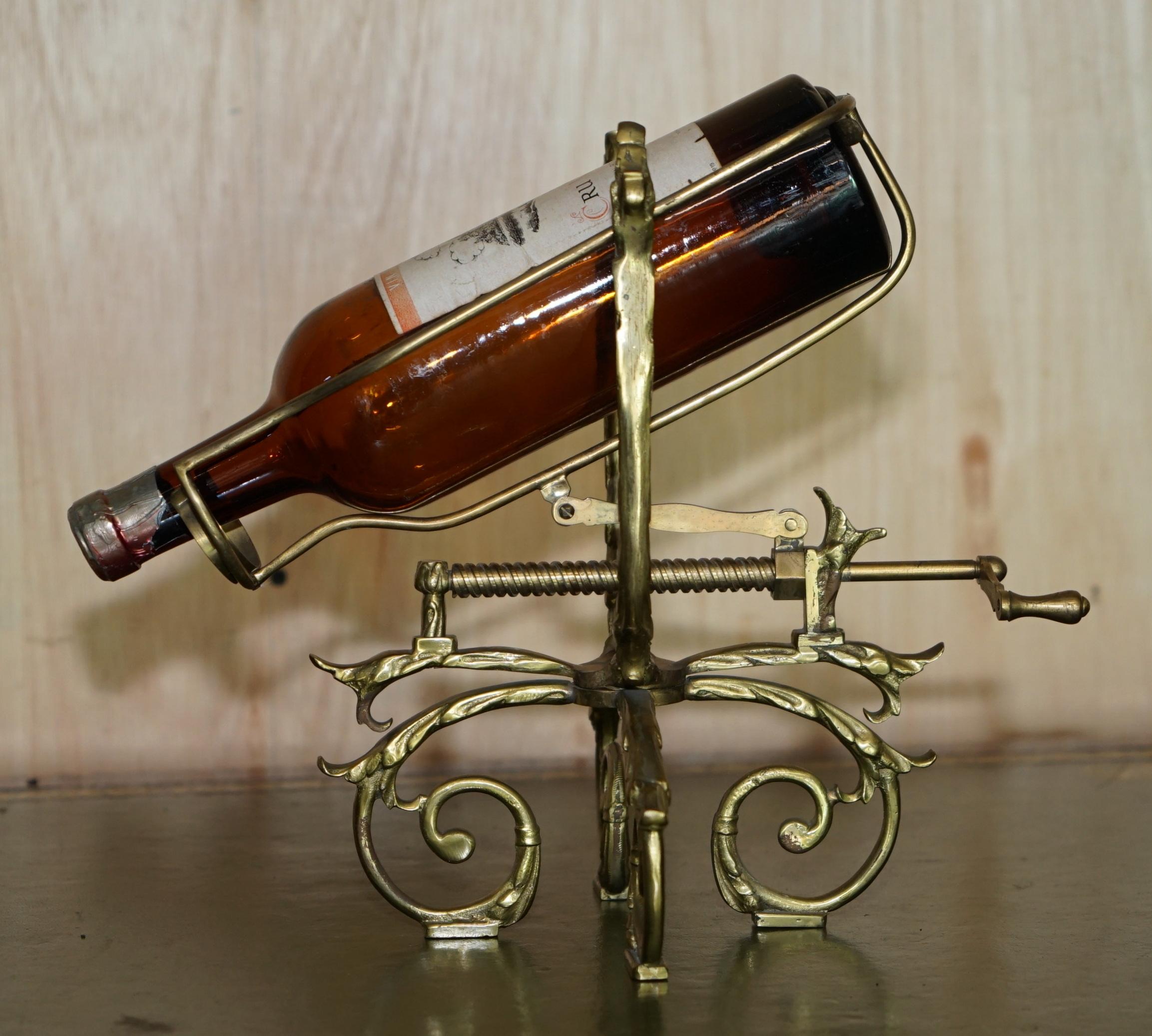French ANTiQUE VICTORIAN FRENCH BRASS MECHANiCAL WINE POURER ADD A TOUCH OF CLASS! For Sale