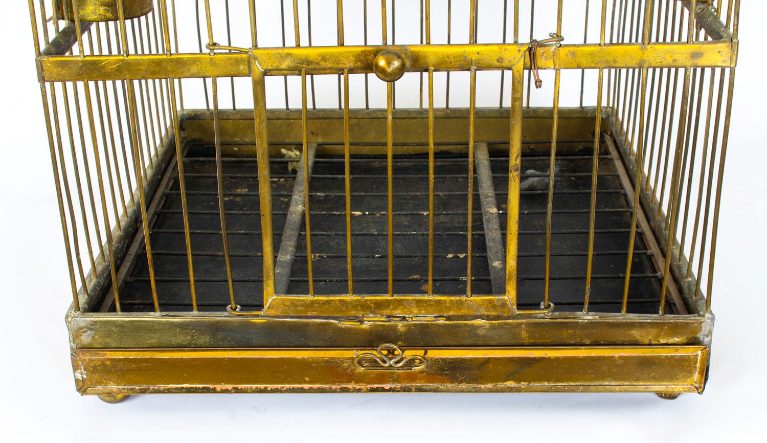 Antique Victorian French Brass Parrot's Cage Bird Cage, 19th Century 5
