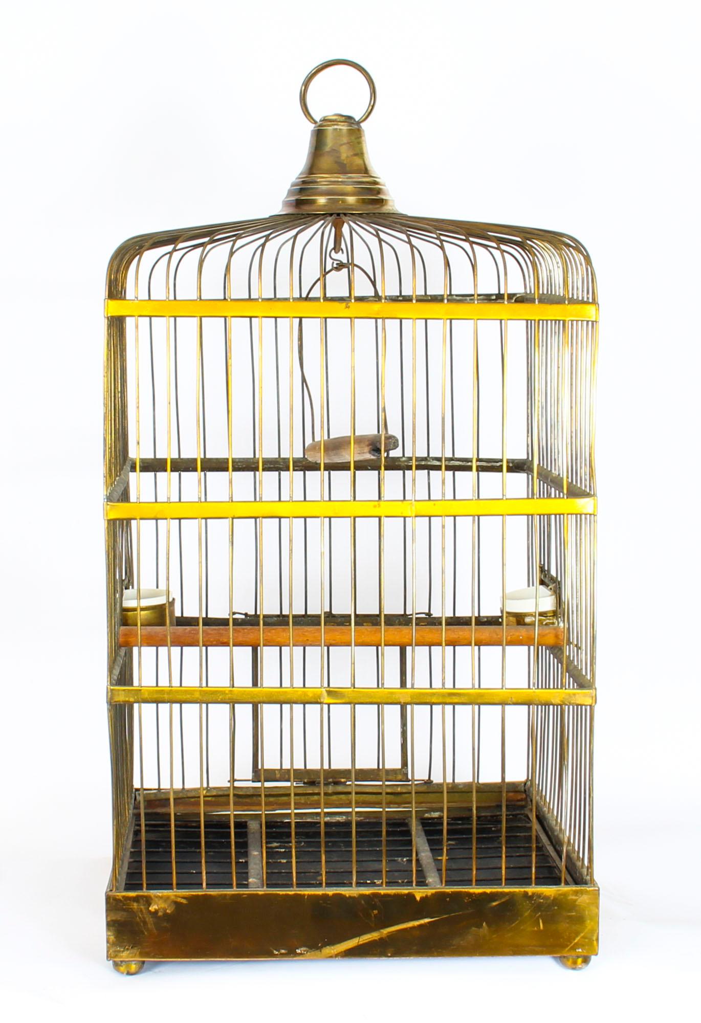 Antique Victorian French Brass Parrot's Cage Bird Cage, 19th Century 6