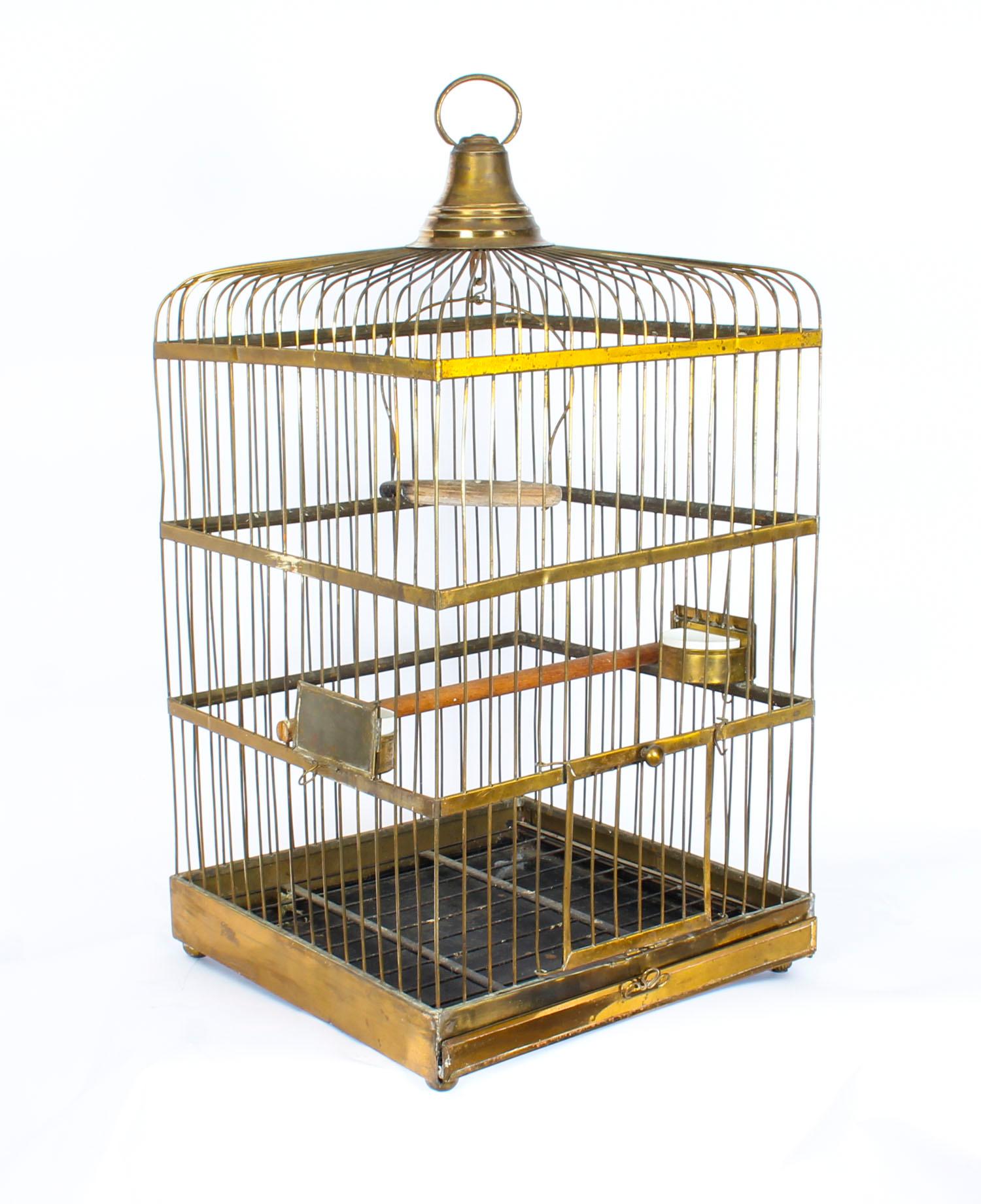 Antique Victorian French Brass Parrot's Cage Bird Cage, 19th Century 8