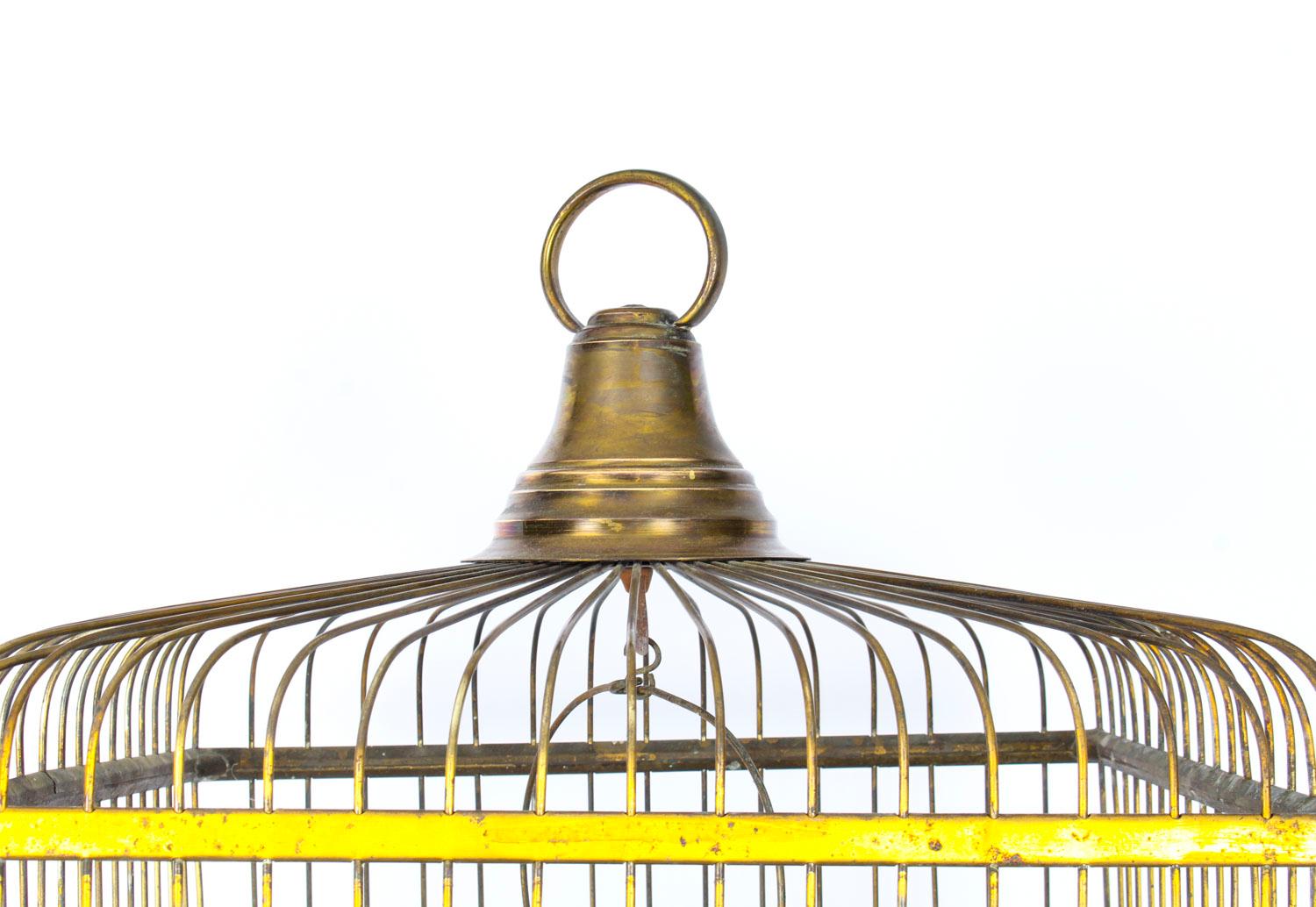 Antique Victorian French Brass Parrot's Cage Bird Cage, 19th Century In Good Condition In London, GB