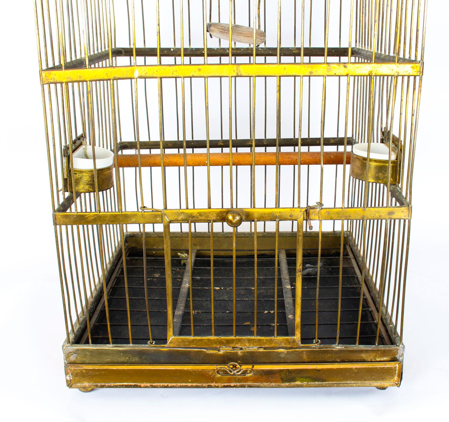 Antique Victorian French Brass Parrot's Cage Bird Cage, 19th Century 1