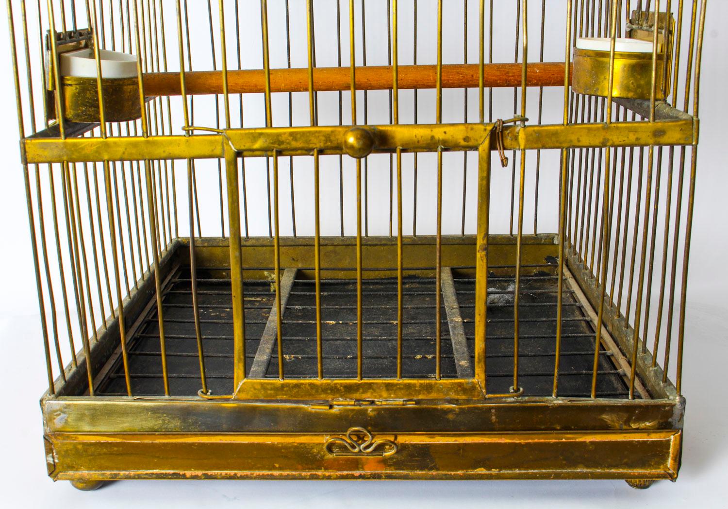 Antique Victorian French Brass Parrot's Cage Bird Cage, 19th Century 2