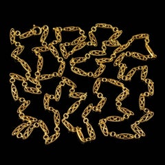 Antique Victorian French Chain 18 Carat Gold Silver, circa 1900