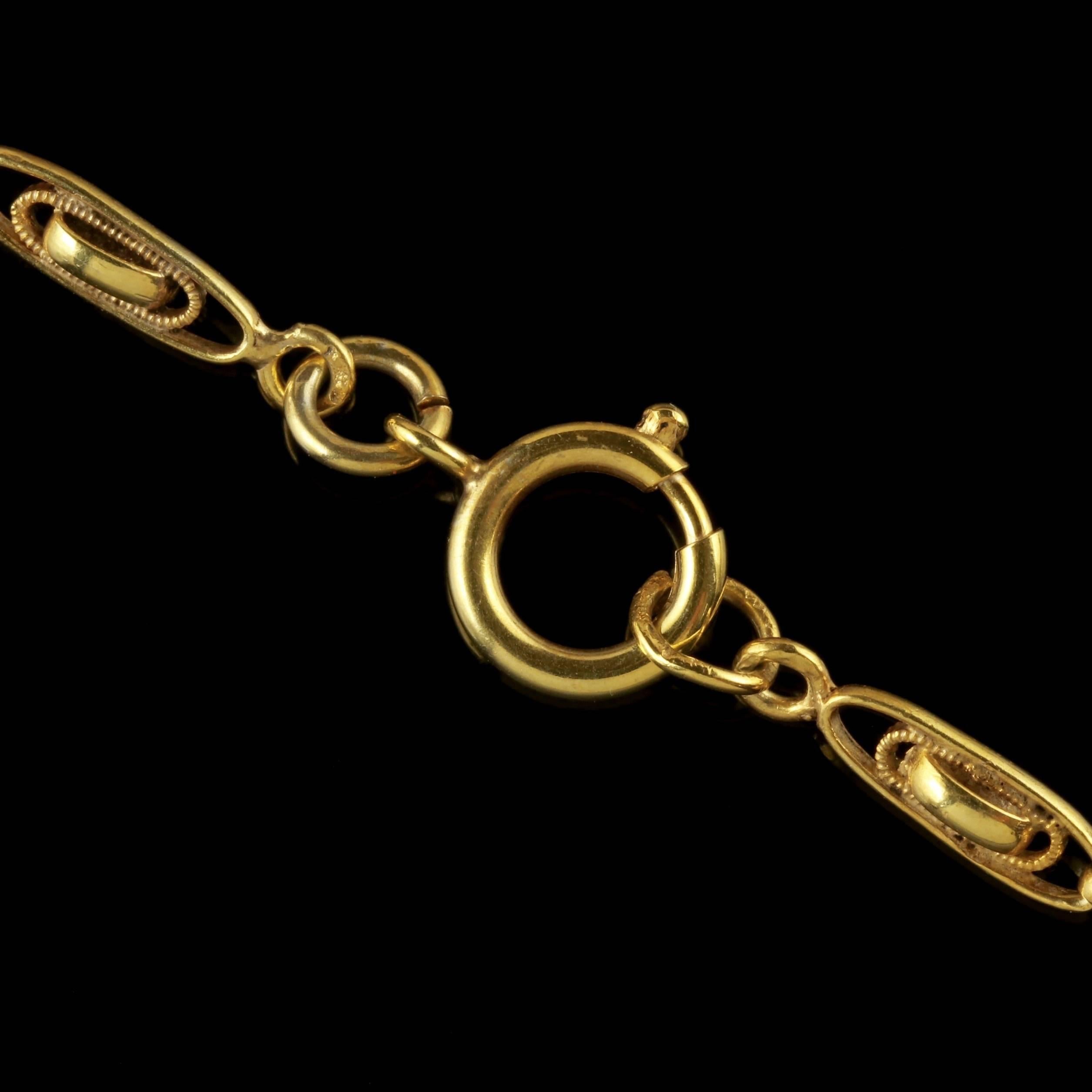 Antique Victorian French Chain 18 Carat Gold Silver Sautoir Necklace, circa 1900 1