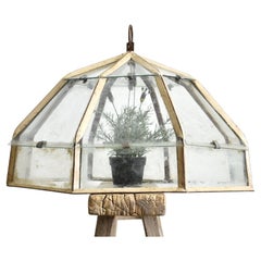 Antique Victorian French Country House Iron & Glass Garden Cloche