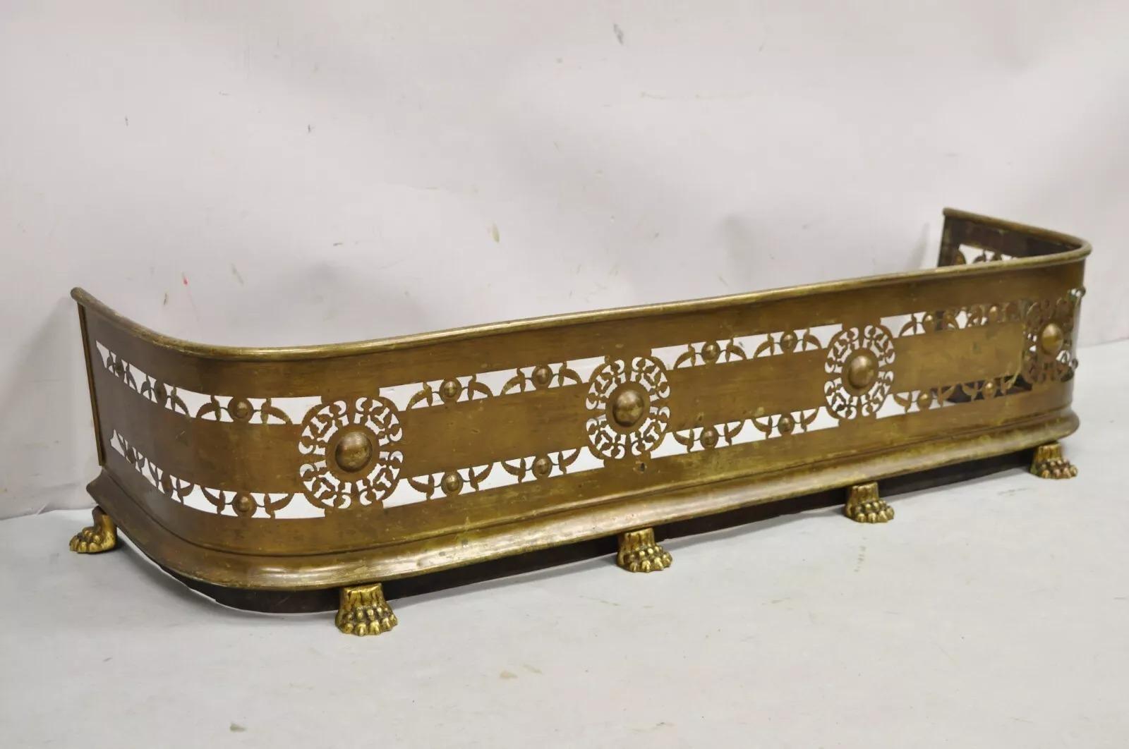 Antique French Empire Gothic Victorian Brass Paw Foot 48