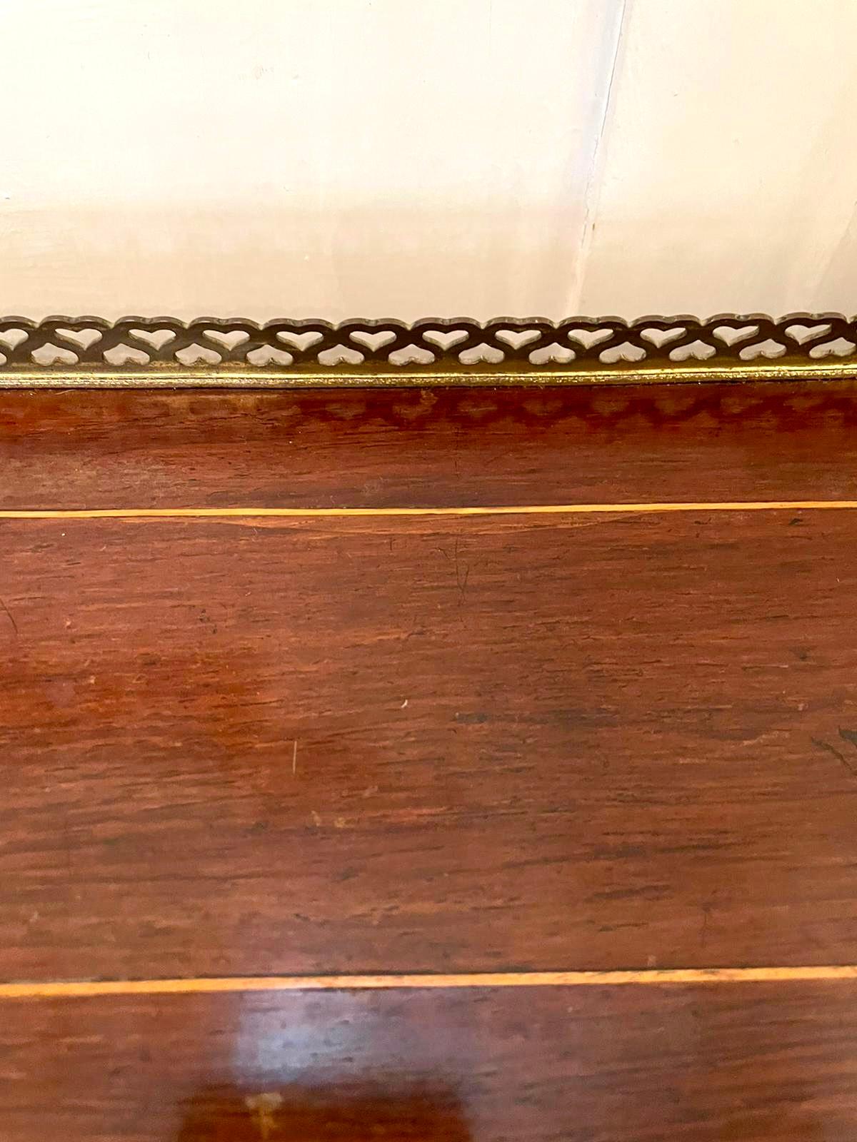 Antique Victorian French Inlaid Rosewood Freestanding Bureau/Desk For Sale 7