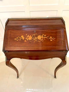 Antique Victorian French Inlaid Rosewood Freestanding Bureau/Desk