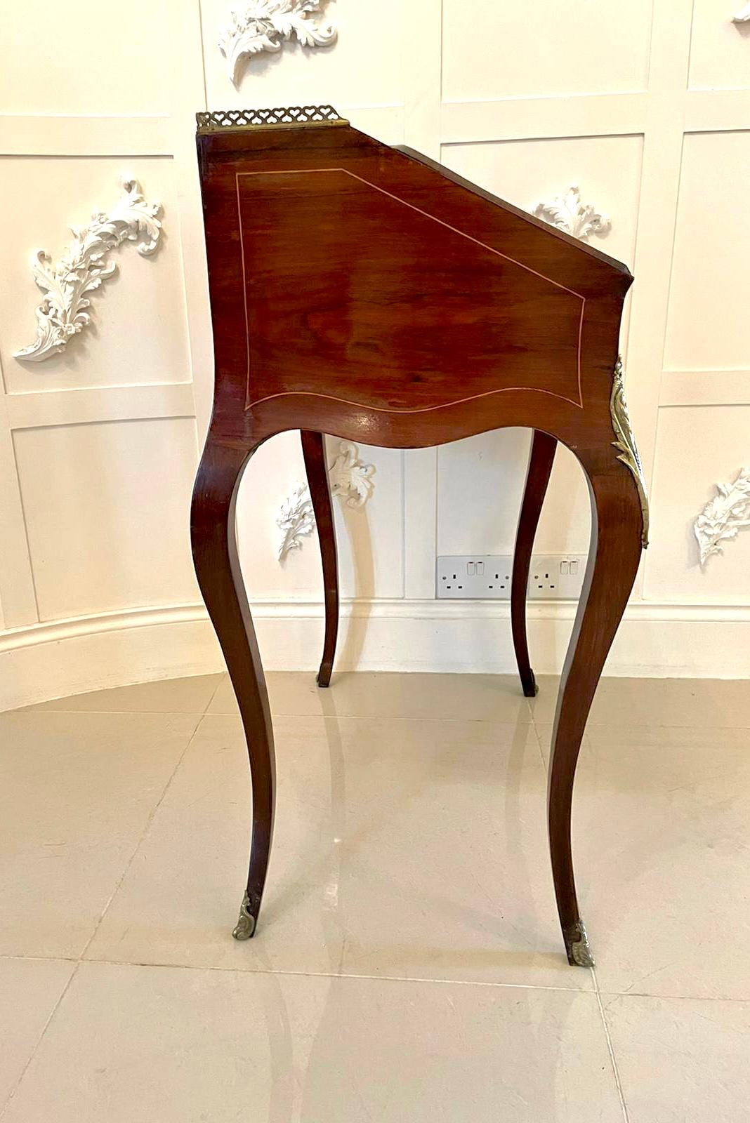  Antique Victorian French Inlaid Rosewood Freestanding Bureau/Desk For Sale 1