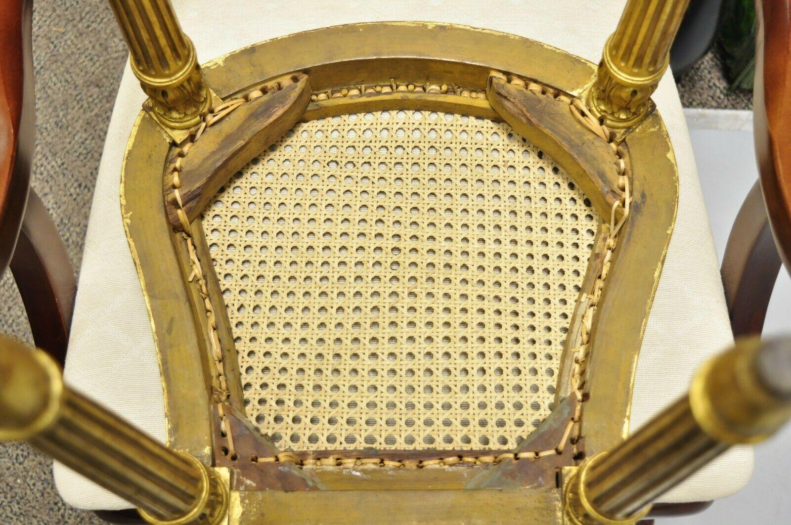 Antique Victorian French Louis XV Style Gold Giltwood Cane Boudoir Side Chair For Sale 6