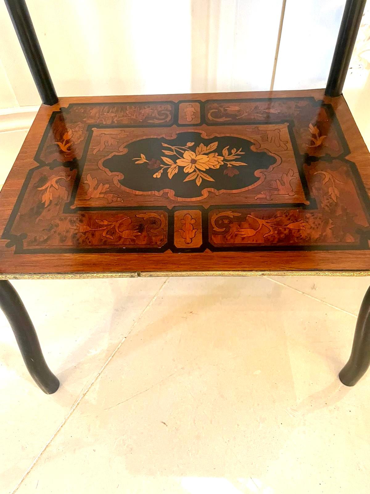 Antique Victorian French Marquetry Inlaid Etagere In Good Condition For Sale In Suffolk, GB
