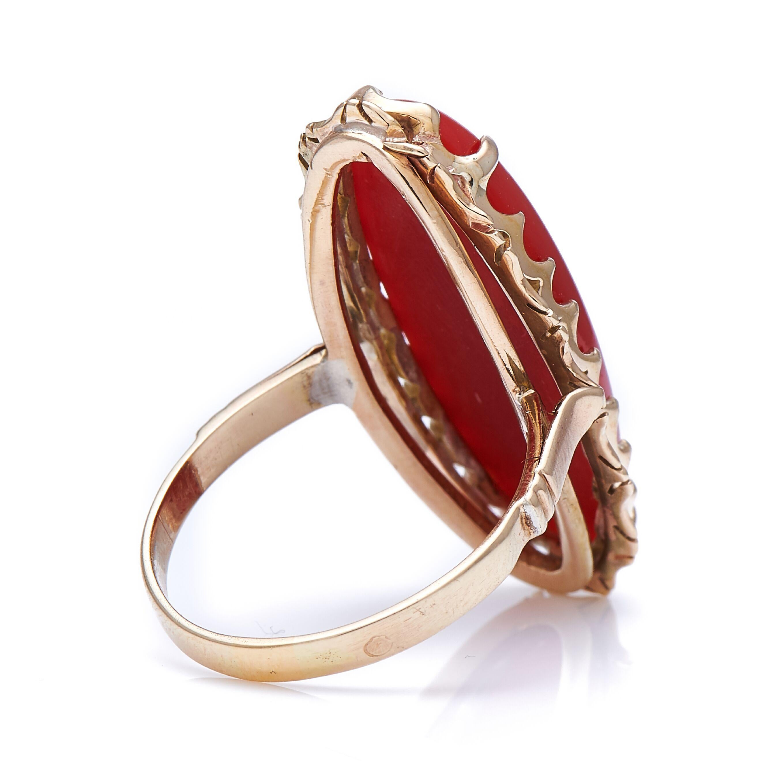 antique coral ring
