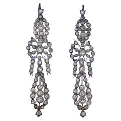 Antique Victorian French Paste Drop Earrings Silver