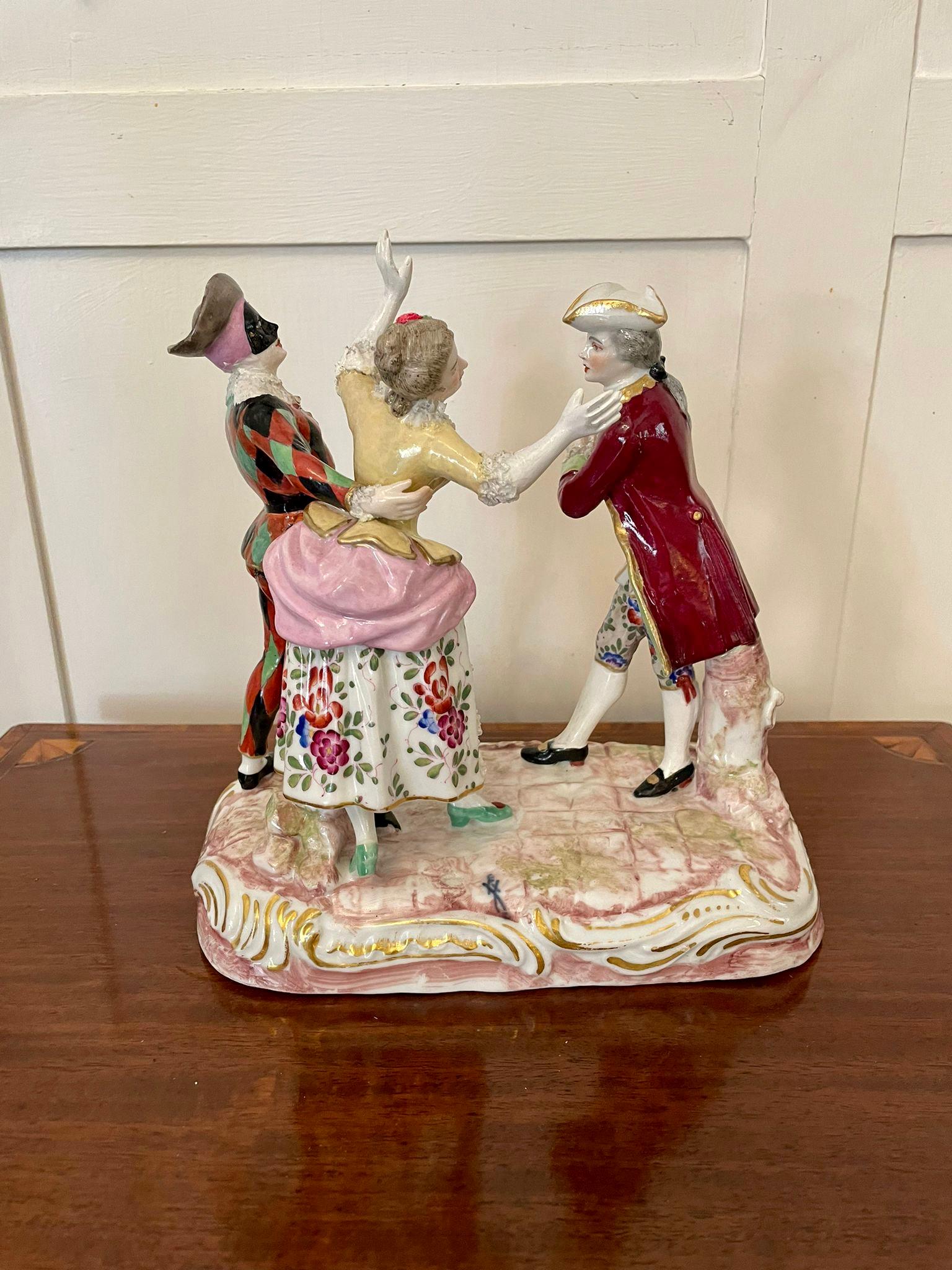 Antique Victorian French Porcelain Figural Group by Eugene Clauss of Paris For Sale 7