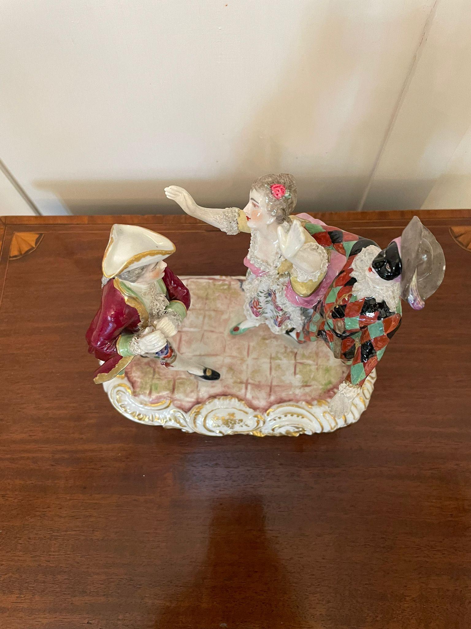 Antique Victorian French Porcelain Figural Group by Eugene Clauss of Paris In Good Condition For Sale In Suffolk, GB
