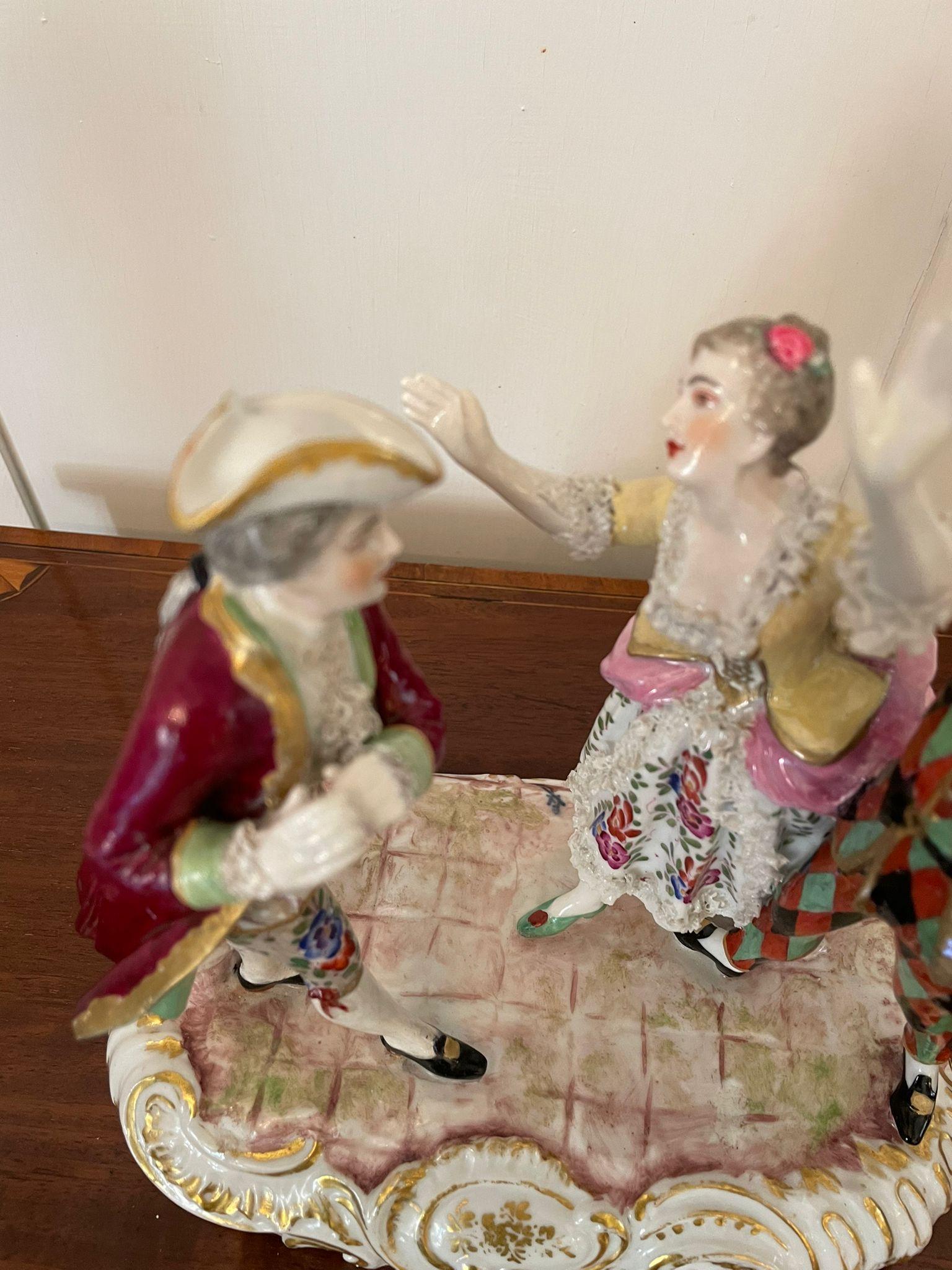 Antique Victorian French Porcelain Figural Group by Eugene Clauss of Paris For Sale 4