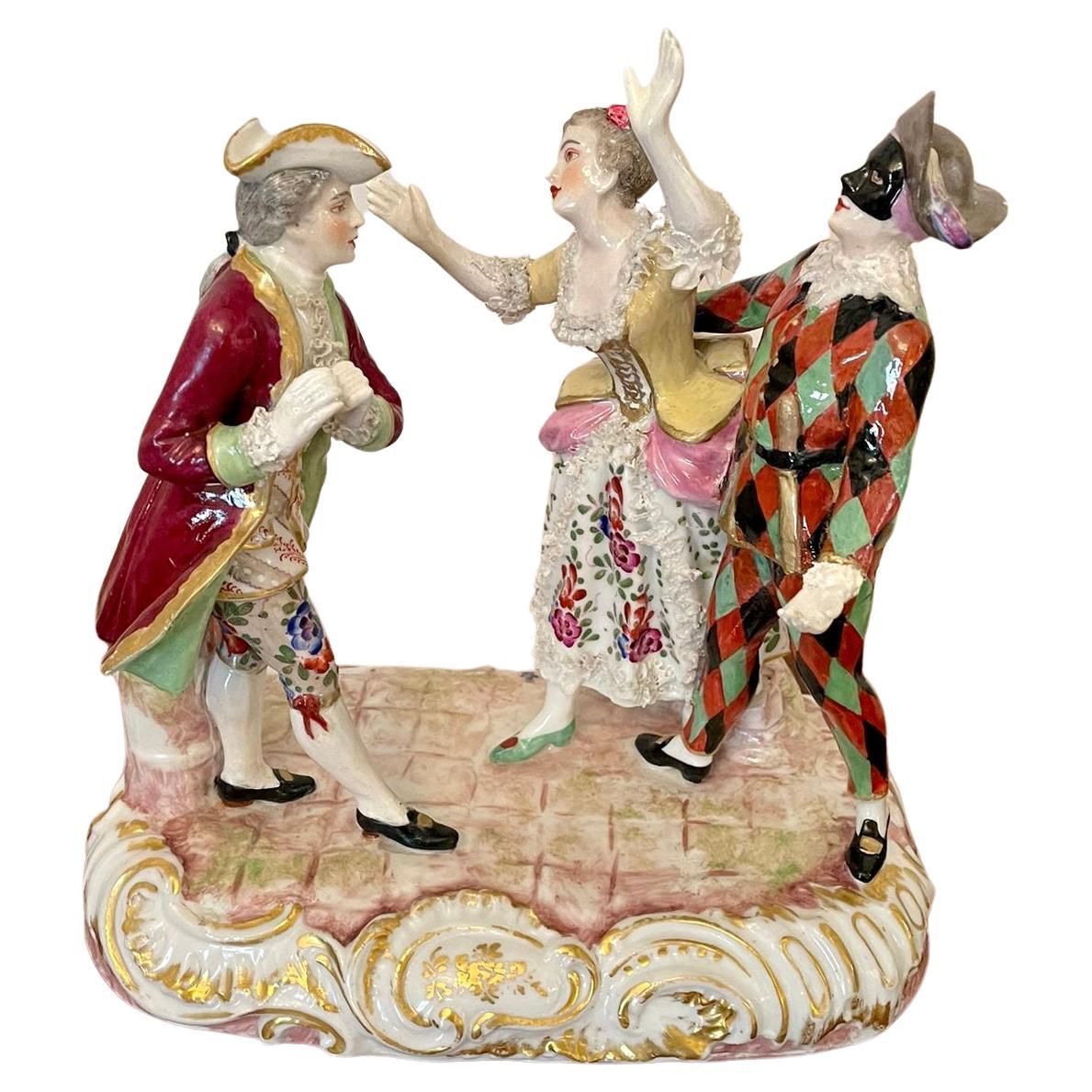 Antique Victorian French Porcelain Figural Group by Eugene Clauss of Paris For Sale