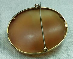 Antique Victorian Front Face God Pan Shell Cameo Brooch