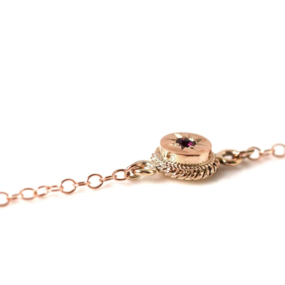 Women's Antique Victorian Garnet 9ct Gold Bracelet For Sale