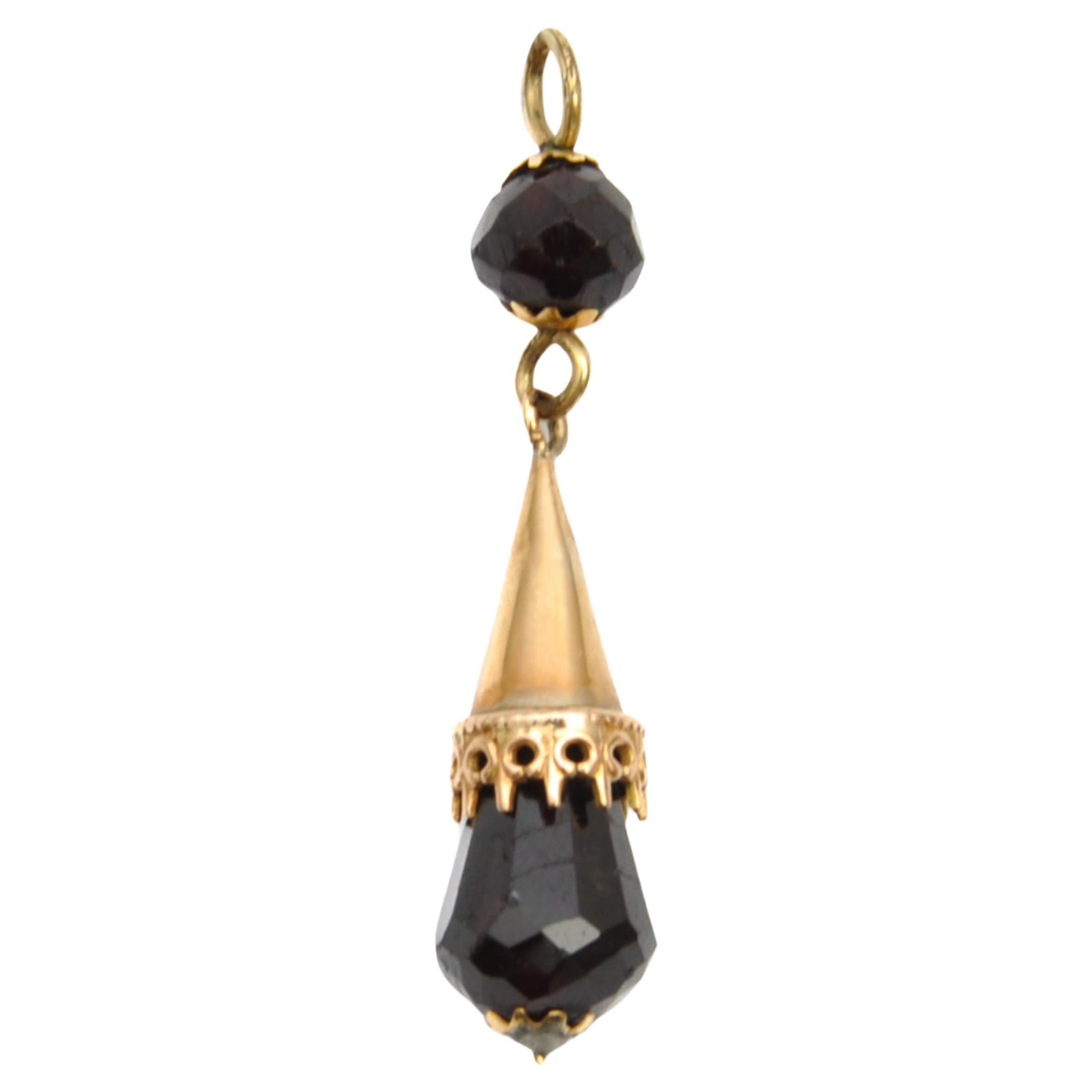 Antique Gold, Garnet and Pearl Pendant For Sale at 1stDibs