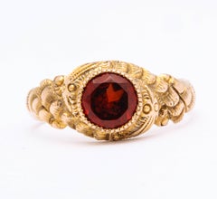 Antique Victorian Garnet Double Serpent Ring