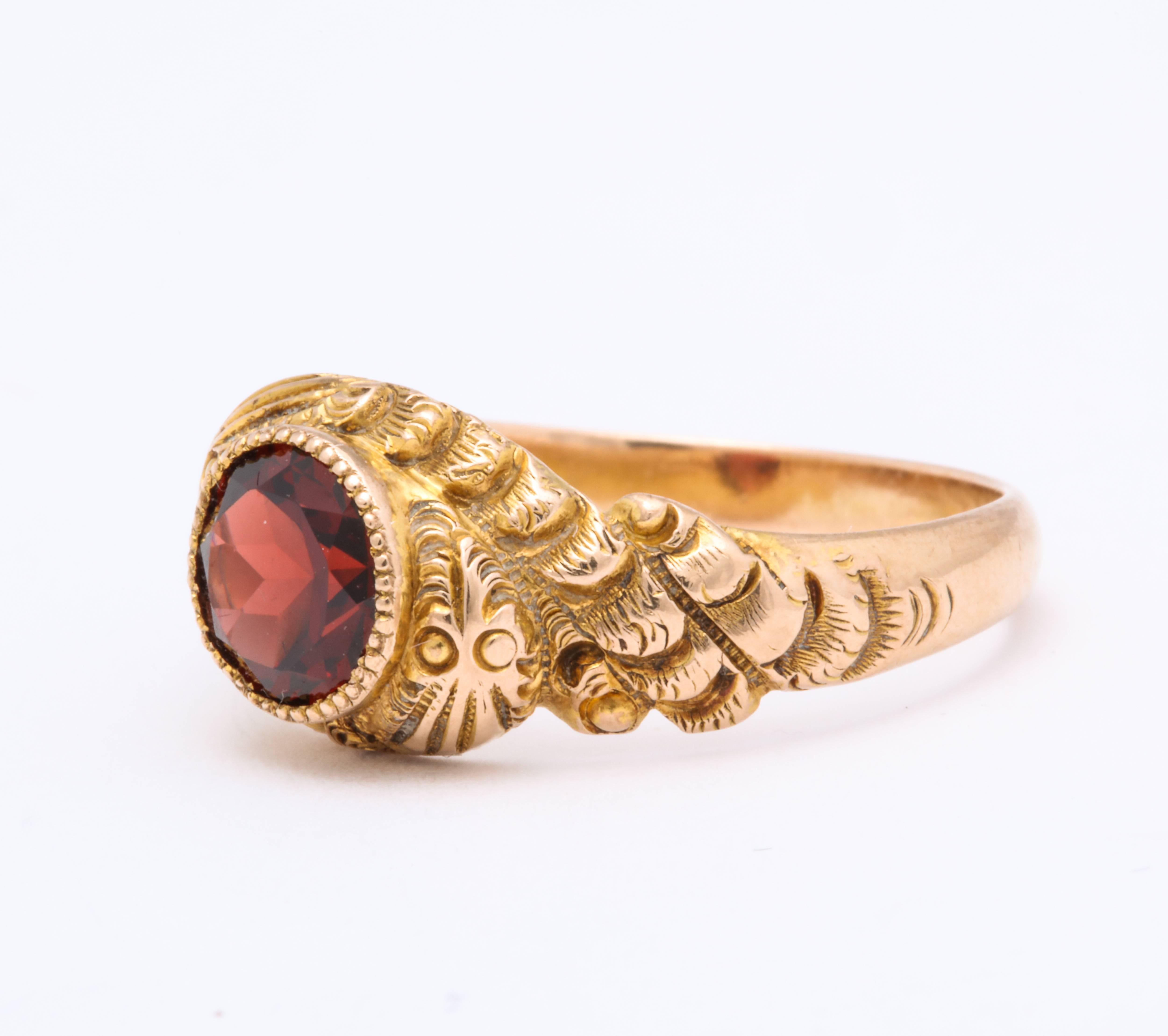 edwardian garnet ring