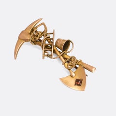 Antique Victorian Garnet Gold Miner's Brooch