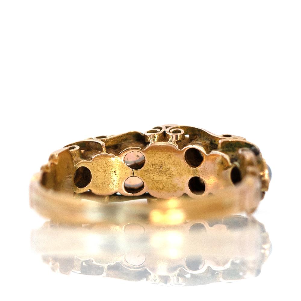 Antique Victorian Garnet Opal 15ct Gold Ring For Sale 5