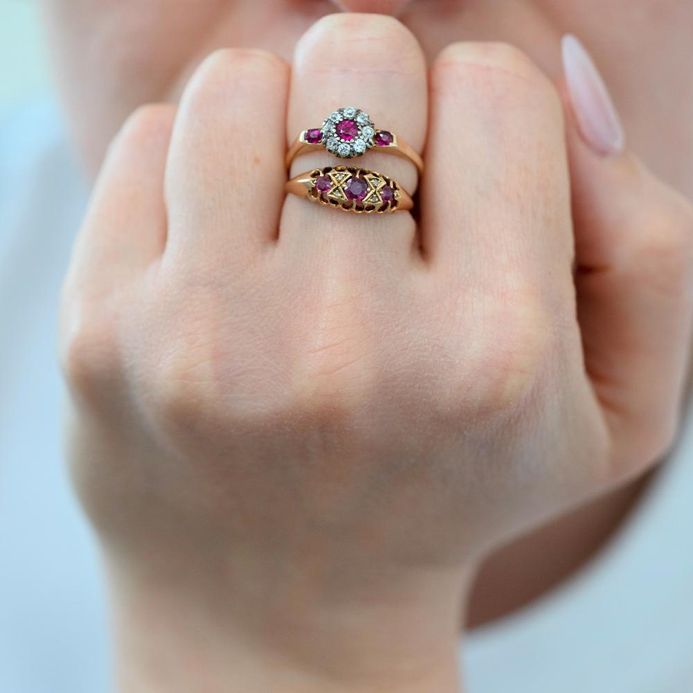 Antique Victorian Garnet Opal 15ct Gold Ring For Sale 2