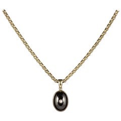 Antique Victorian Garnet Pendant and Chain 9 Carat Gold