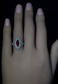 Antique Victorian Garnet Rose Cut Diamond Ring