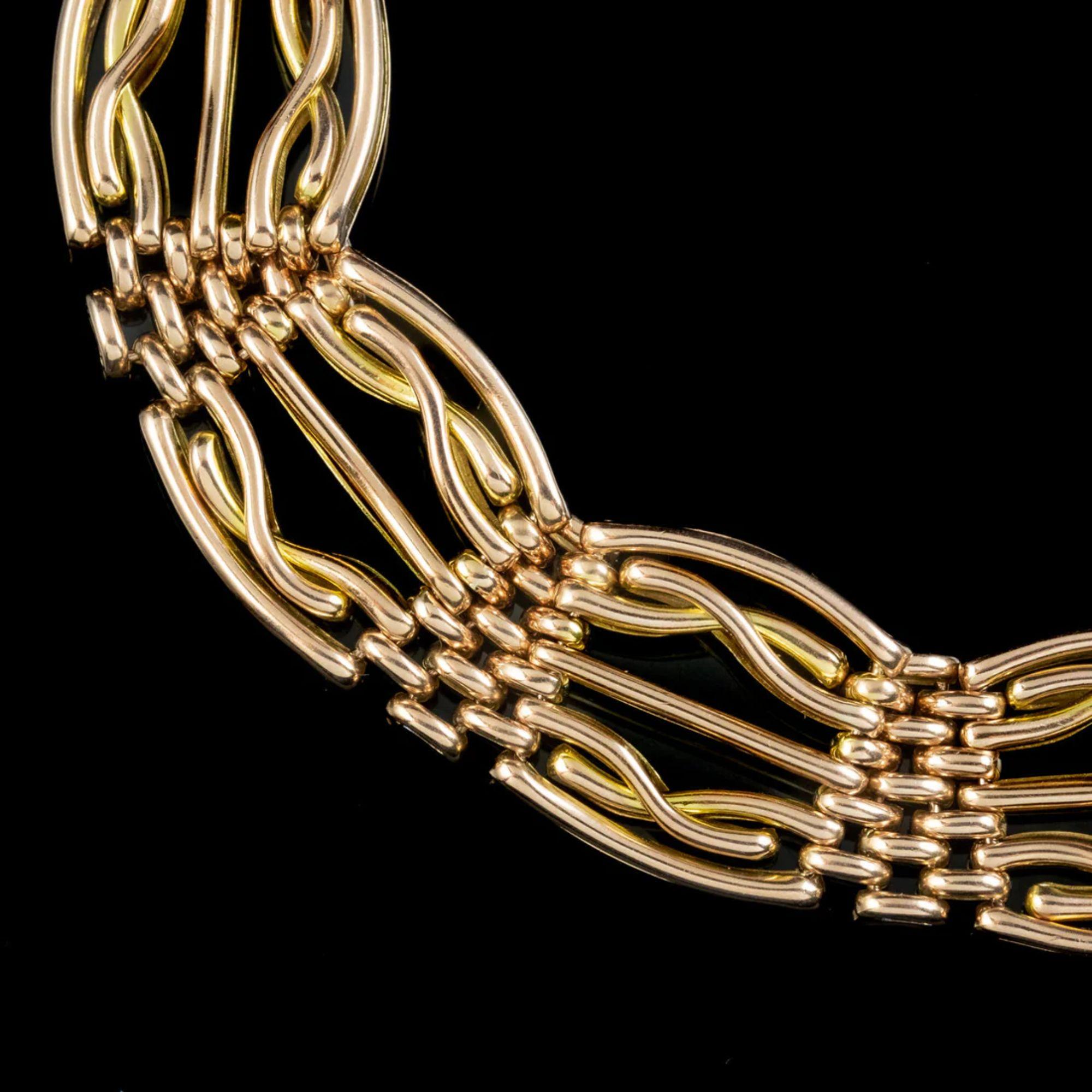 Antikes viktorianisches Tor-Armband aus 9 Karat Gold (Viktorianisch) im Angebot