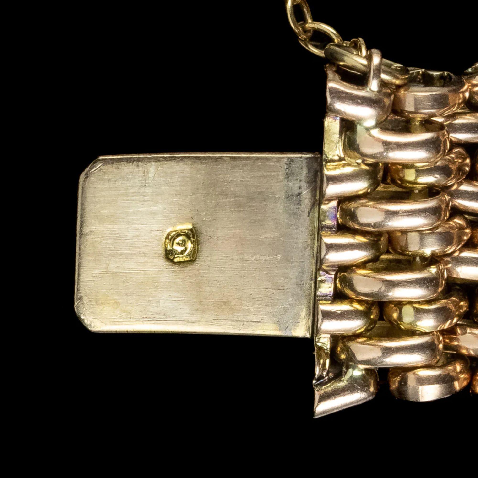 Antikes viktorianisches Tor-Armband aus 9 Karat Gold im Zustand „Gut“ im Angebot in Kendal, GB