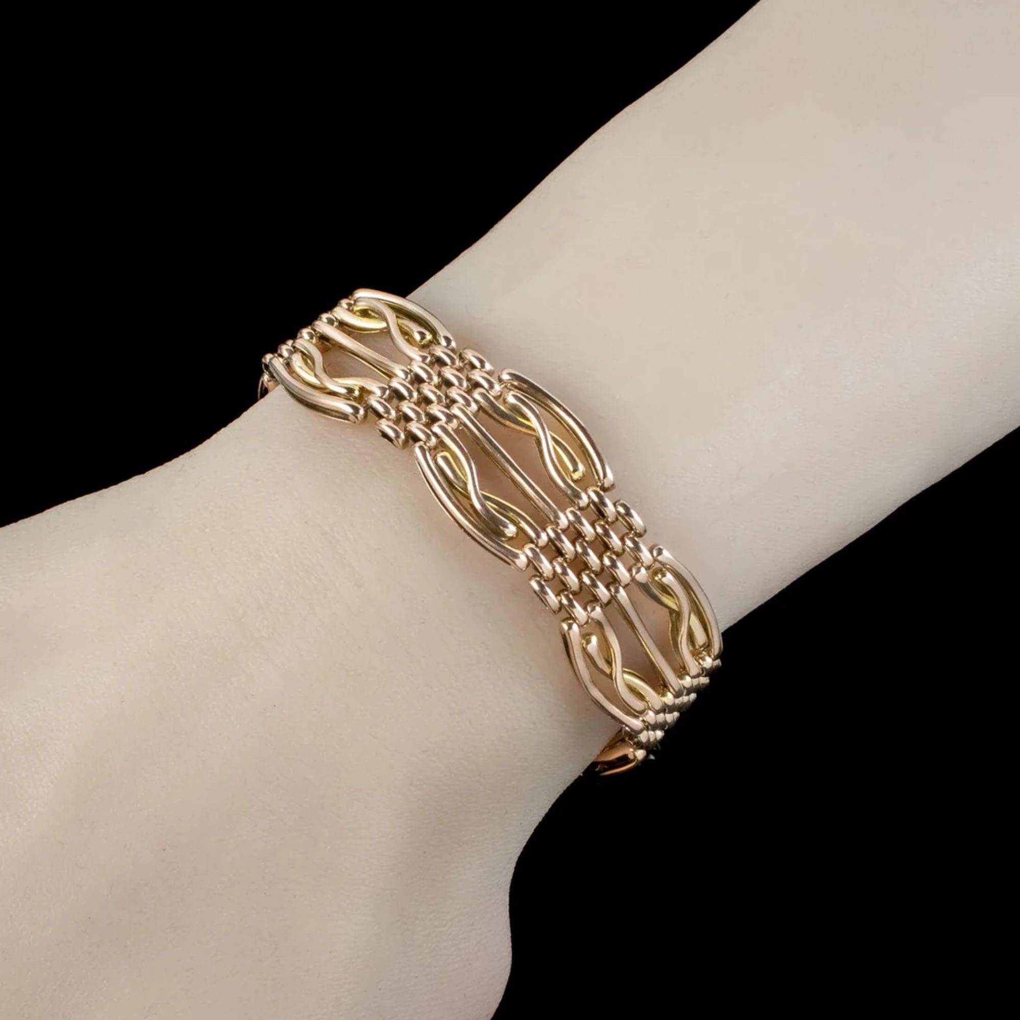 Antikes viktorianisches Tor-Armband aus 9 Karat Gold Damen im Angebot
