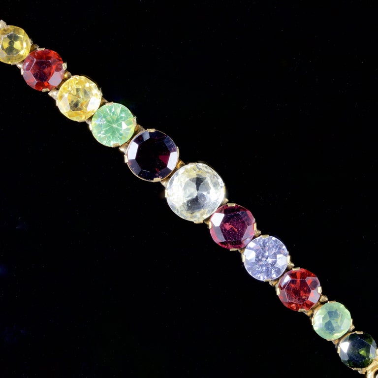 Antique Victorian Gemstone Bracelet 18 Carat Gold, circa 1880 at 1stDibs
