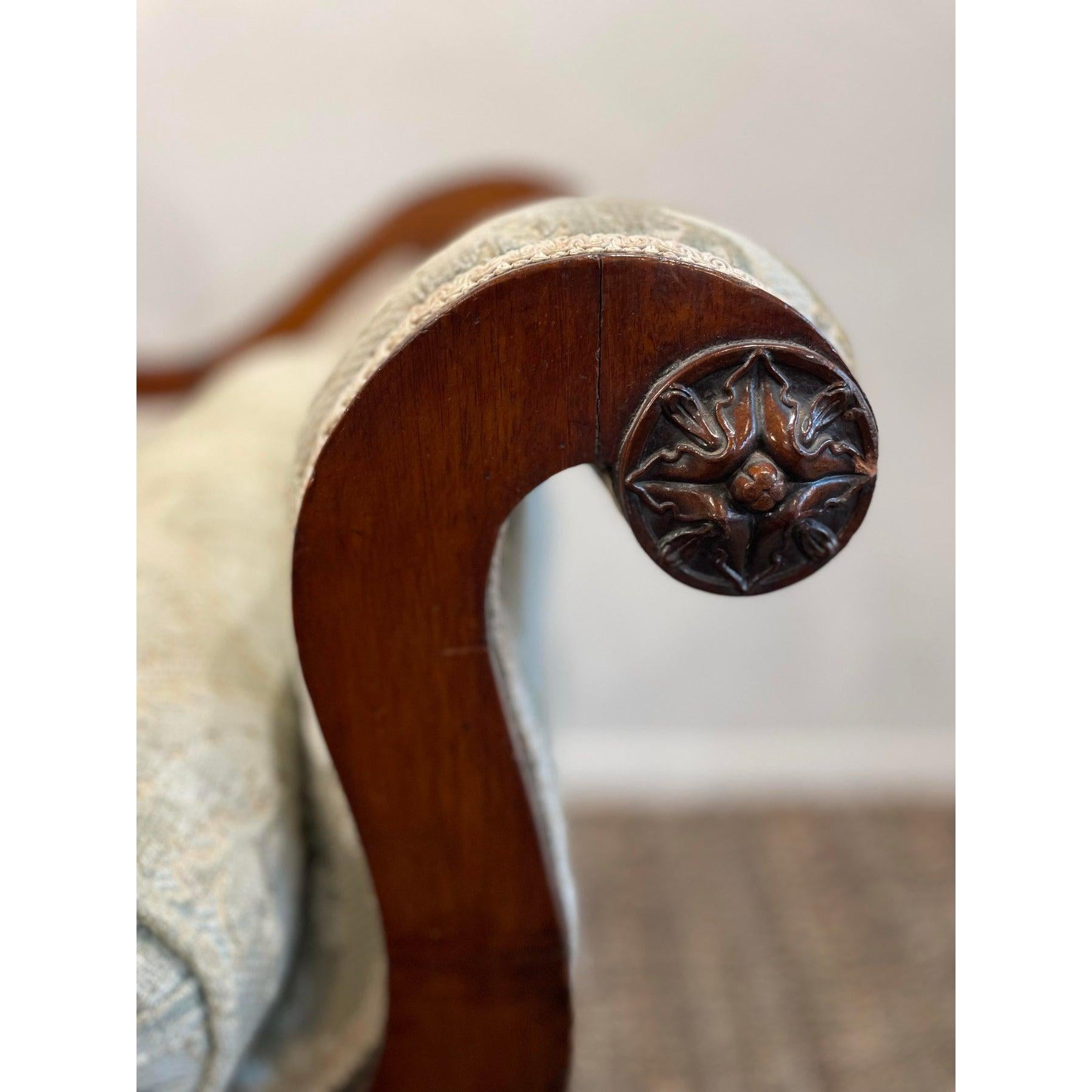 Antikes Mahagoni-Sofa im viktorianischen/georgianischen Stil (Art déco) im Angebot