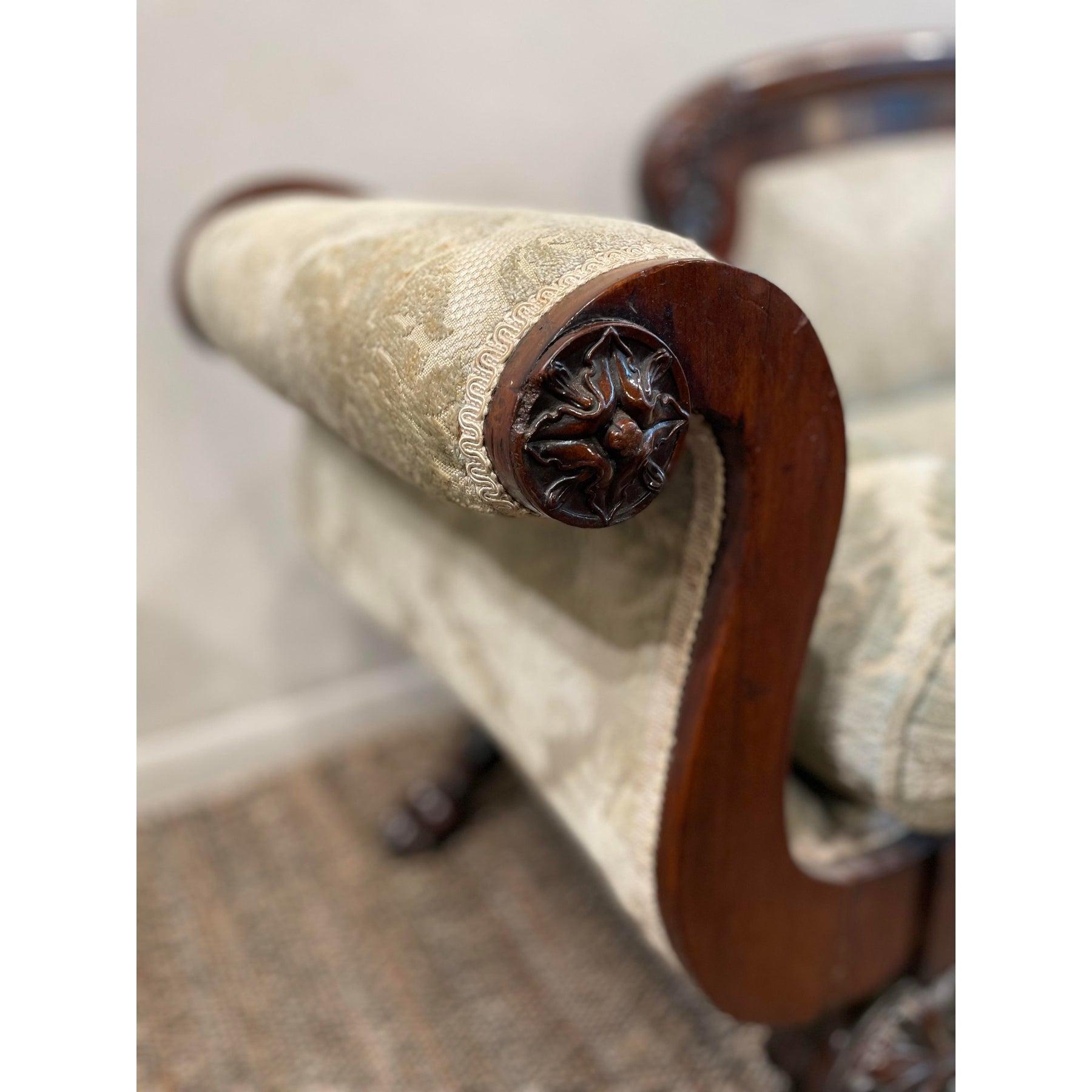 Antikes Mahagoni-Sofa im viktorianischen/georgianischen Stil (amerikanisch) im Angebot