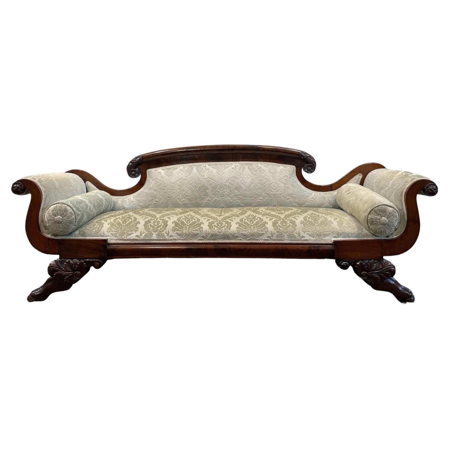 Antique Victorian/Georgian-Style Mahogany Sofa