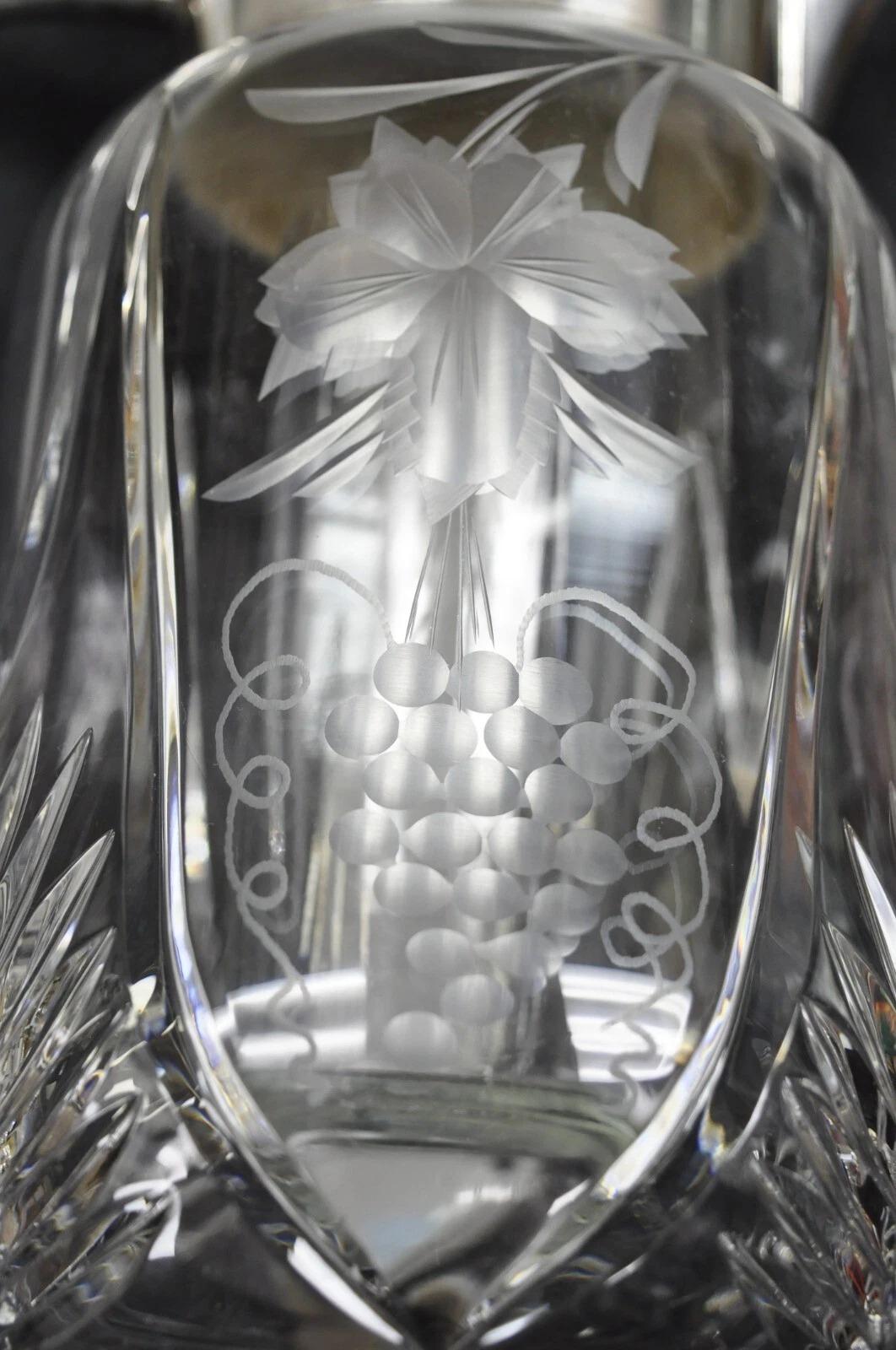 Unknown Antique Victorian German Silver Plated Cut Crystal Glass Lemonade Water Pitcher For Sale
