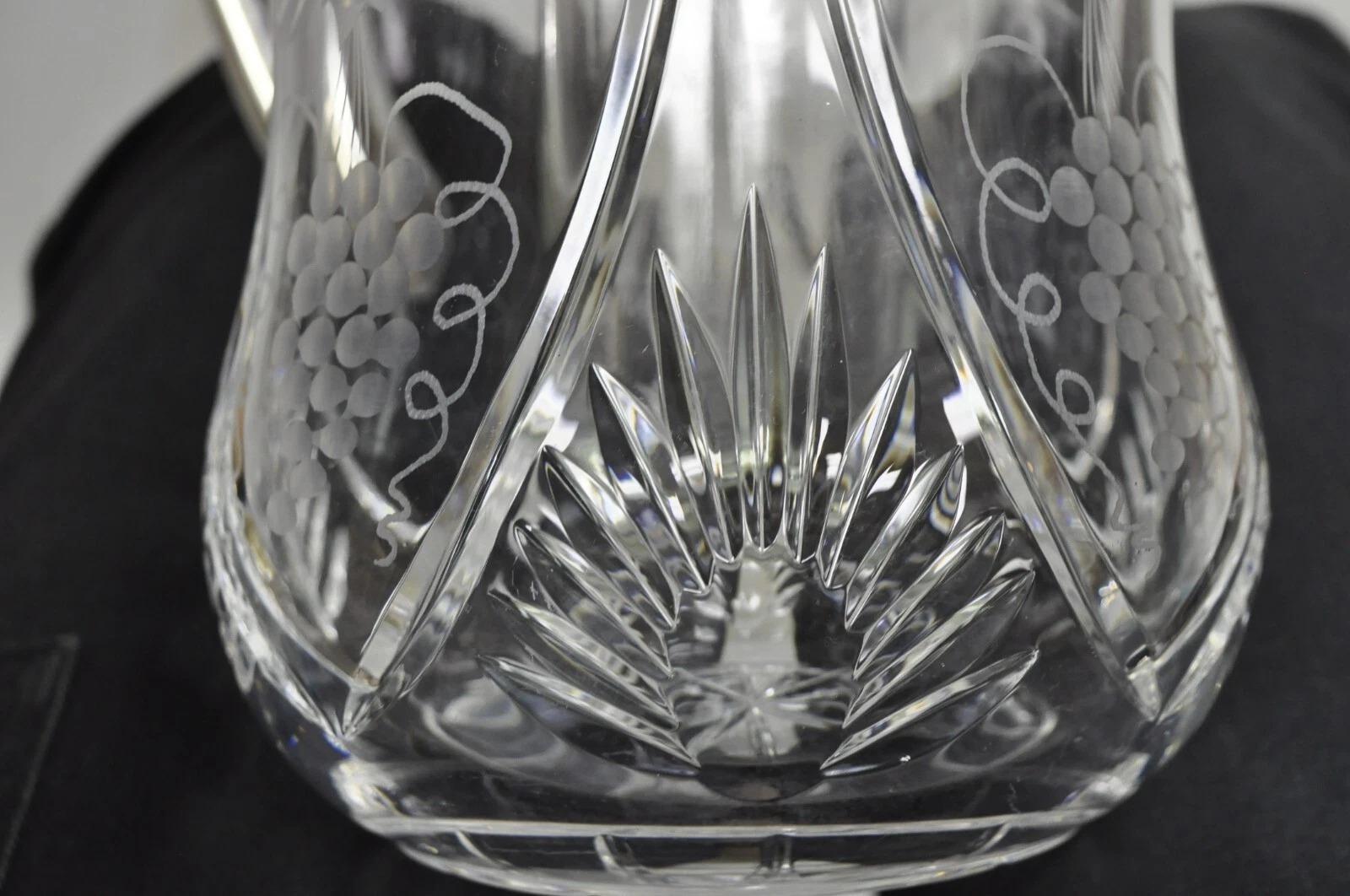 Antique Victorian German Silver Plated Cut Crystal Glass Lemonade Water Pitcher In Good Condition For Sale In Philadelphia, PA