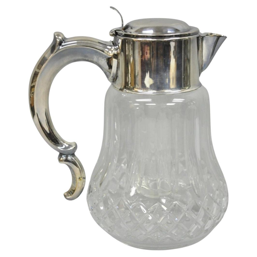 Antike viktorianische deutsche versilbert geschliffenem Kristallglas Limonade Wasserkrug
